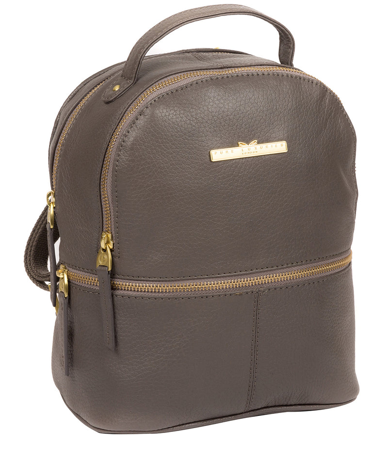 'Gloria' Grey Leather Backpack image 5