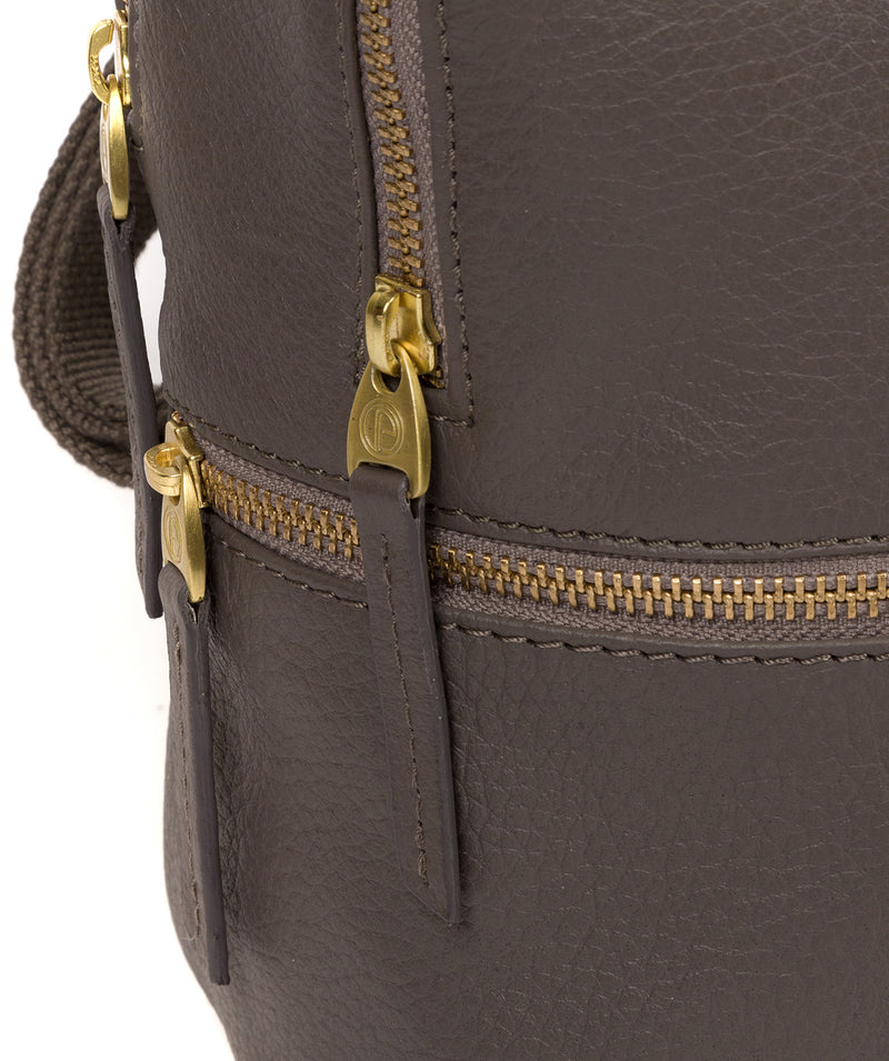 'Gloria' Grey Leather Backpack image 6