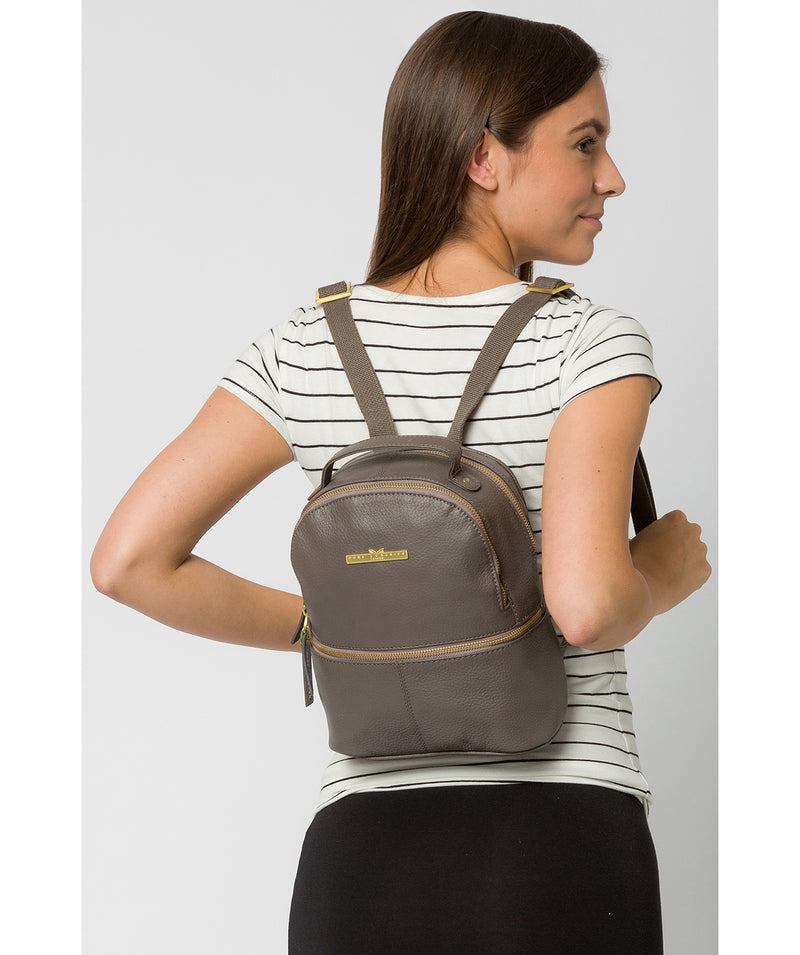 'Gloria' Grey Leather Backpack image 2