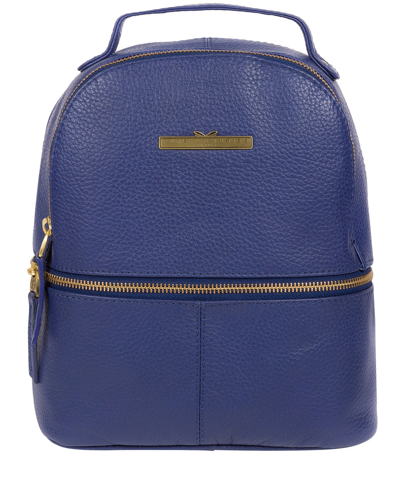 'Gloria' French Navy Leather Backpack Pure Luxuries London