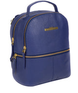 'Gloria' French Navy Leather Backpack Pure Luxuries London