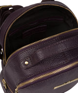 'Gloria' Plum Leather Backpack Pure Luxuries London