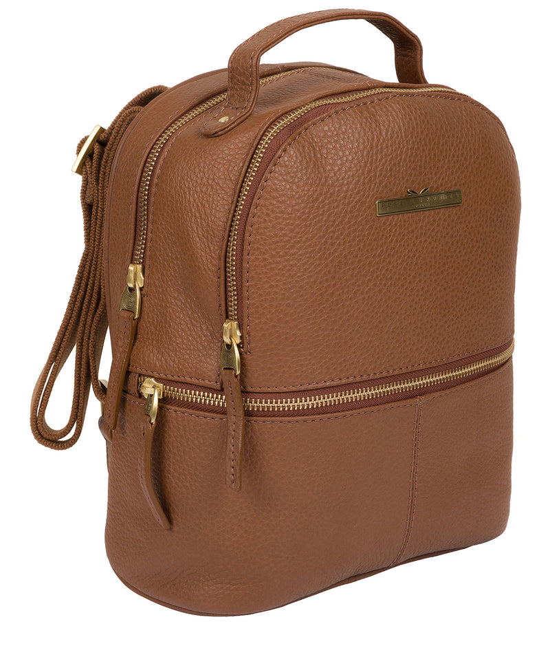 'Gloria' Tan Leather Backpack Pure Luxuries London