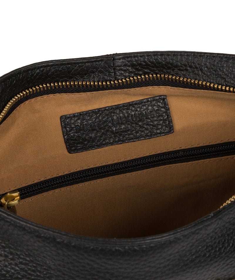 'Barbara' Black Leather Shoulder Bag Pure Luxuries London