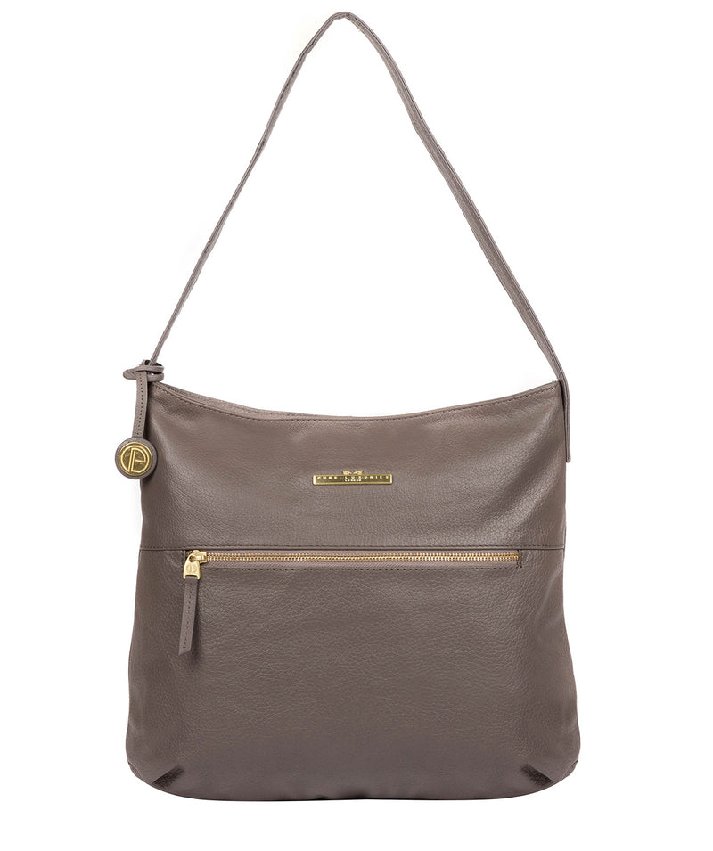 'Barbara' Grey Leather Shoulder Bag image 1