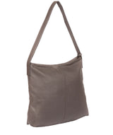 'Barbara' Grey Leather Shoulder Bag image 3