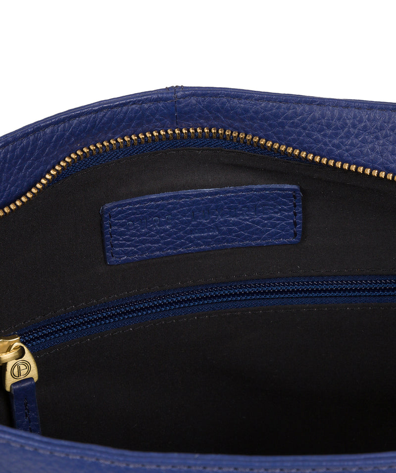 'Barbara' French Navy Leather Shoulder Bag image 5