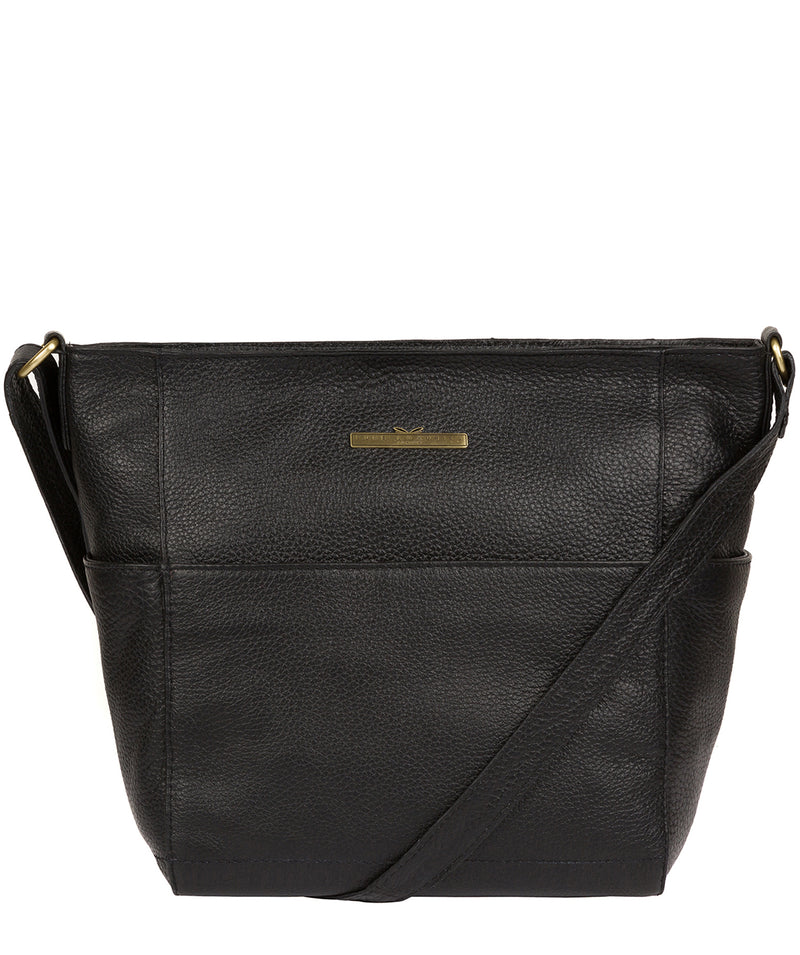 'Dorothea' Black Leather Shoulder Bag image 1