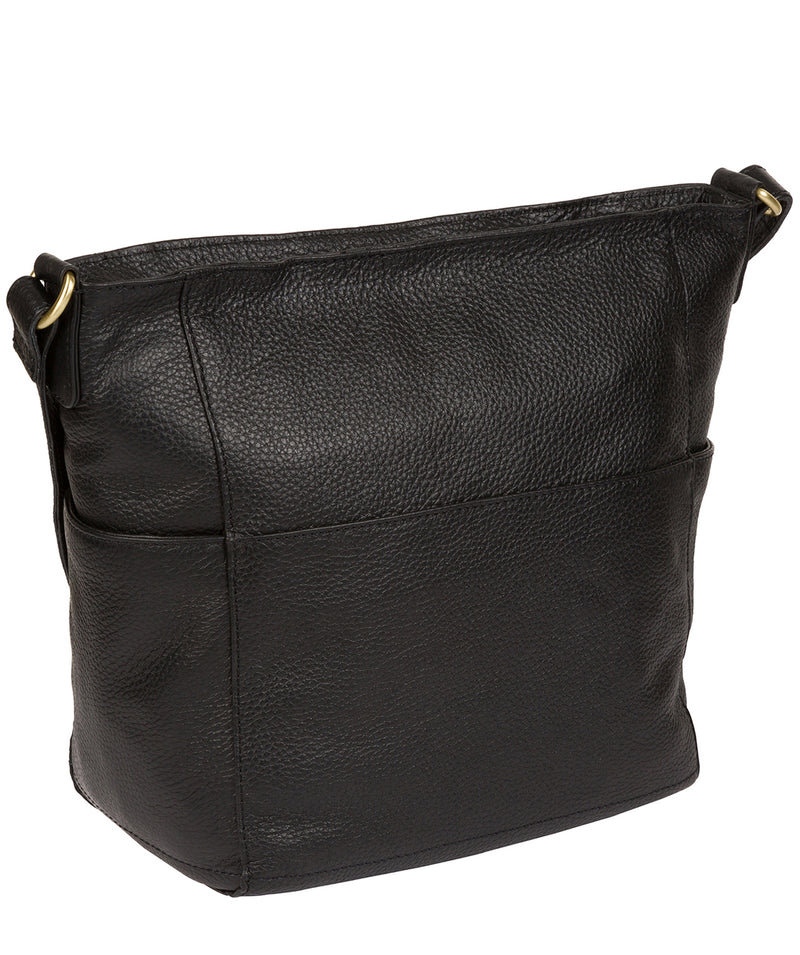 'Dorothea' Black Leather Shoulder Bag image 7