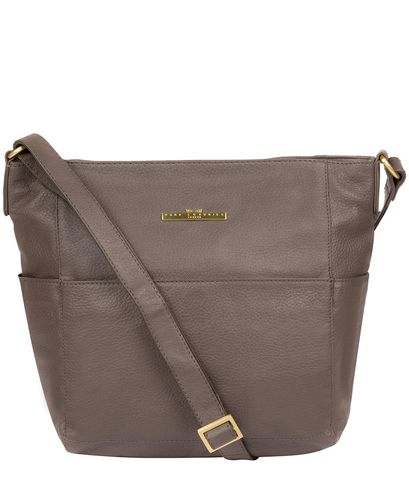 'Dorothea' Grey Leather Shoulder Bag image 1