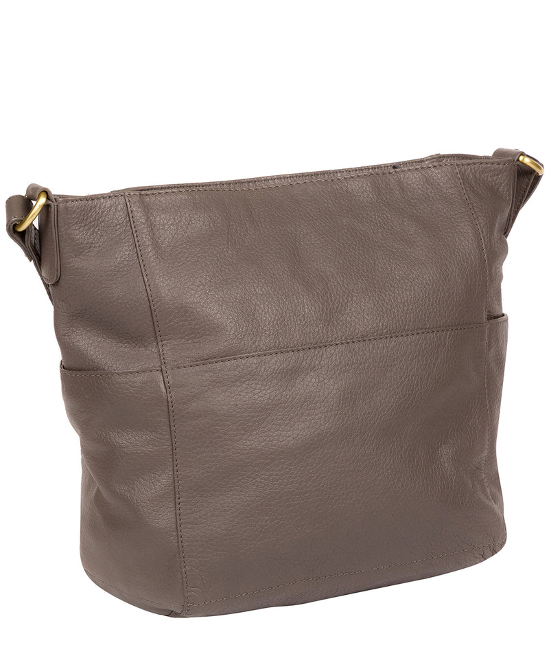 'Dorothea' Grey Leather Shoulder Bag image 3