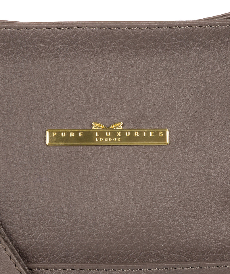 'Dorothea' Grey Leather Shoulder Bag image 5