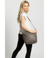 'Dorothea' Grey Leather Shoulder Bag image 2