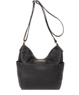 'Dorothea' Midnight Blue Leather Shoulder Bag Pure Luxuries London