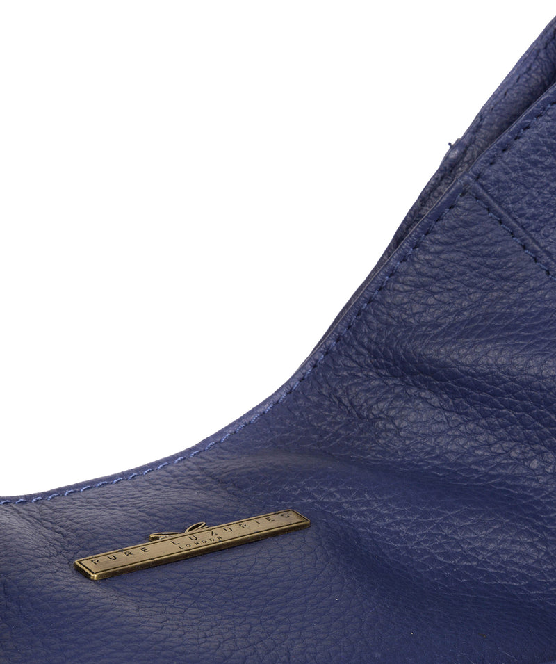 'Dorothea' Navy Leather Shoulder Bag image 6