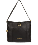 'Elaine' Black Leather Shoulder Bag image 1