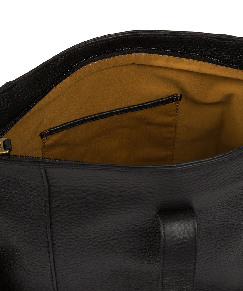 'Elaine' Black Leather Shoulder Bag image 5