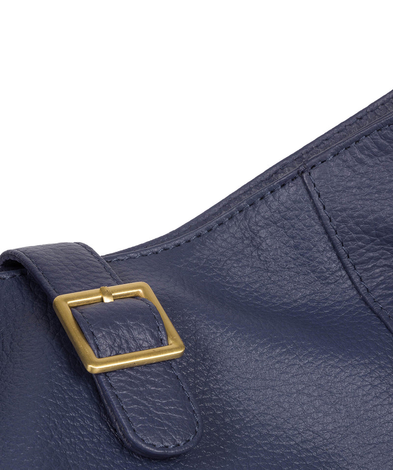 'Elaine' French Navy Leather Shoulder Bag image 6