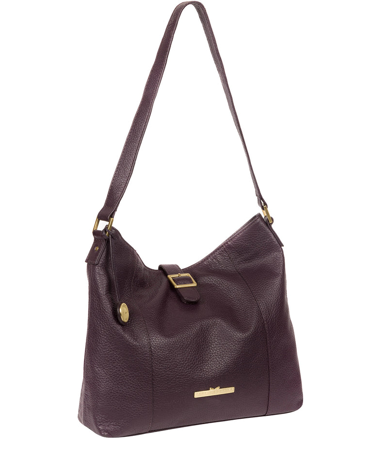 'Elaine' Plum Leather Shoulder Bag image 5