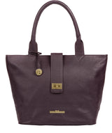 'Ida' Plum Leather Tote Bag