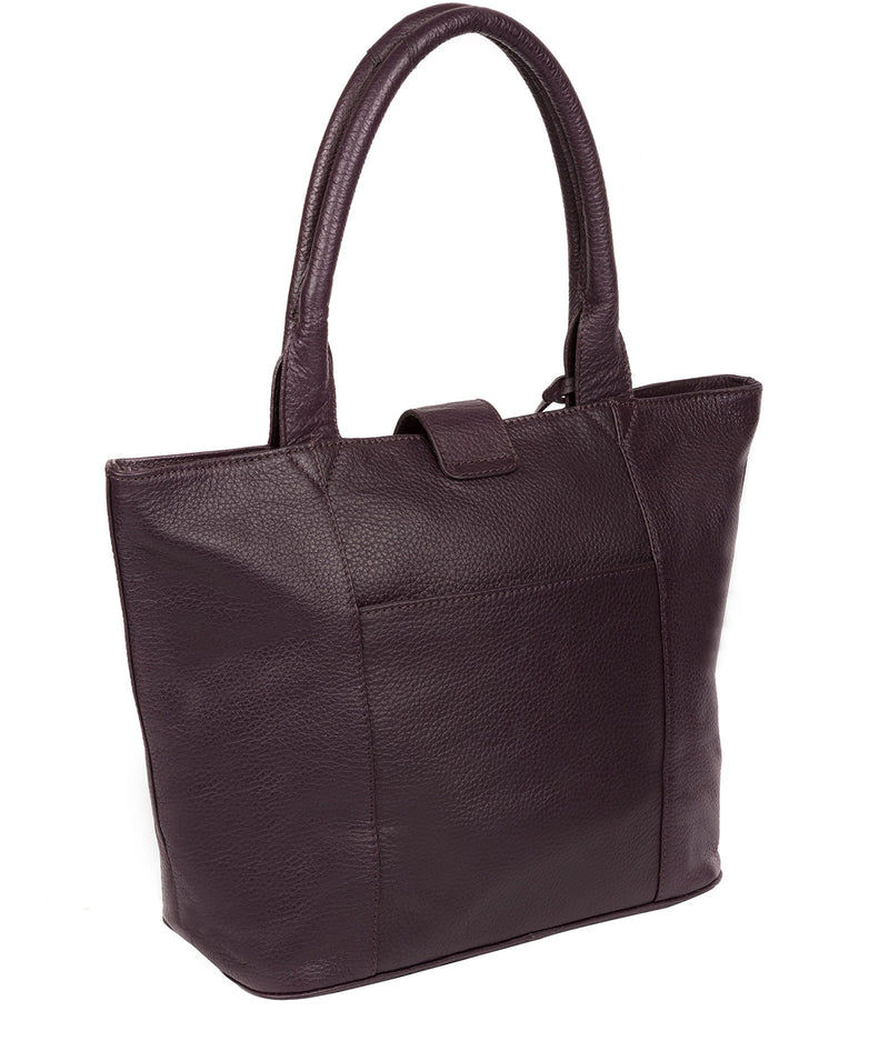 'Ida' Plum Leather Tote Bag