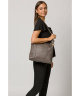 'Rachael' Grey Leather Shoulder Bag image 2