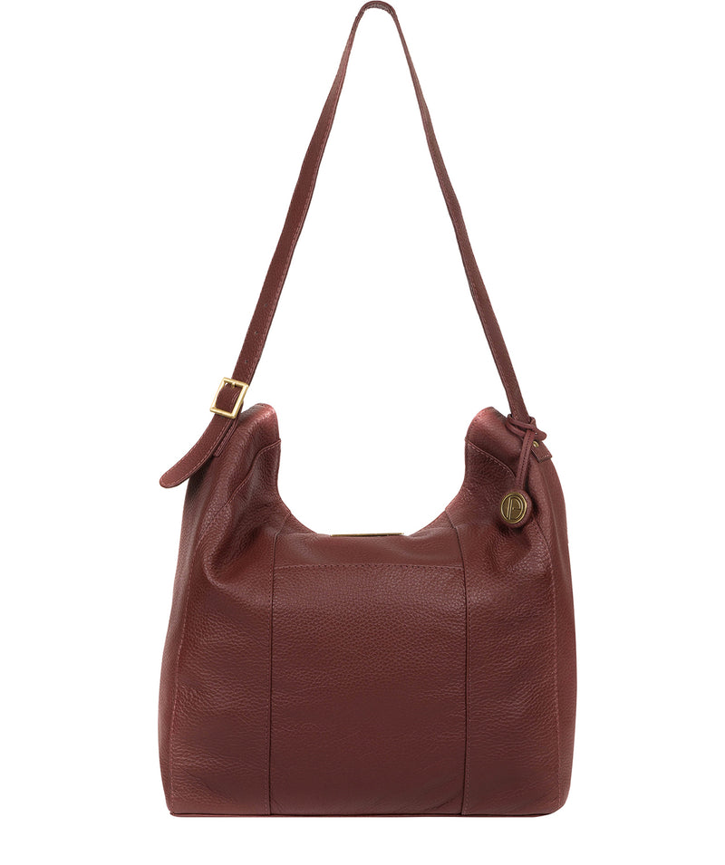 'Rachael' Port Leather Shoulder Bag Pure Luxuries London