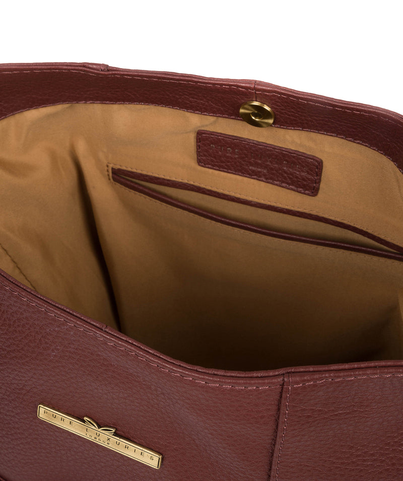 'Rachael' Port Leather Shoulder Bag Pure Luxuries London