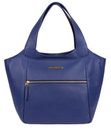 'Alina' Navy Leather Tote Bag image 1
