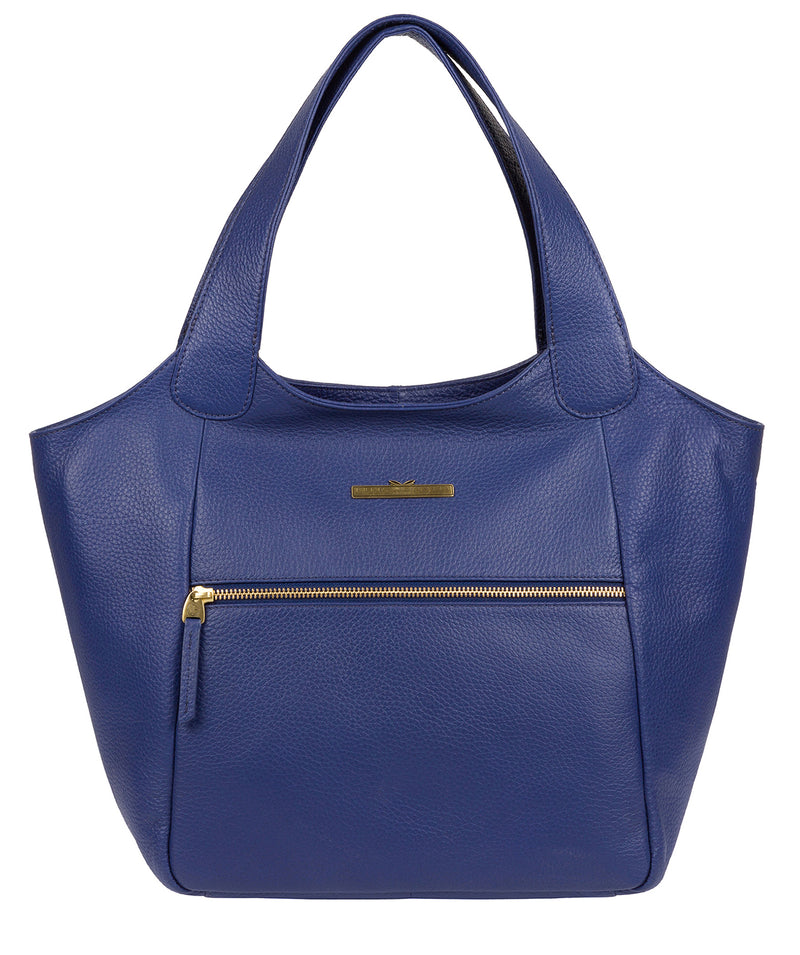 'Alina' Navy Leather Tote Bag image 1