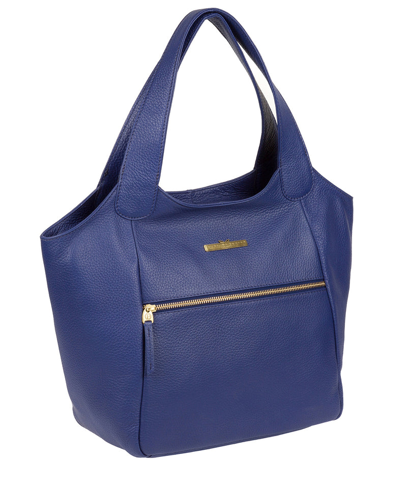 'Alina' Navy Leather Tote Bag image 3