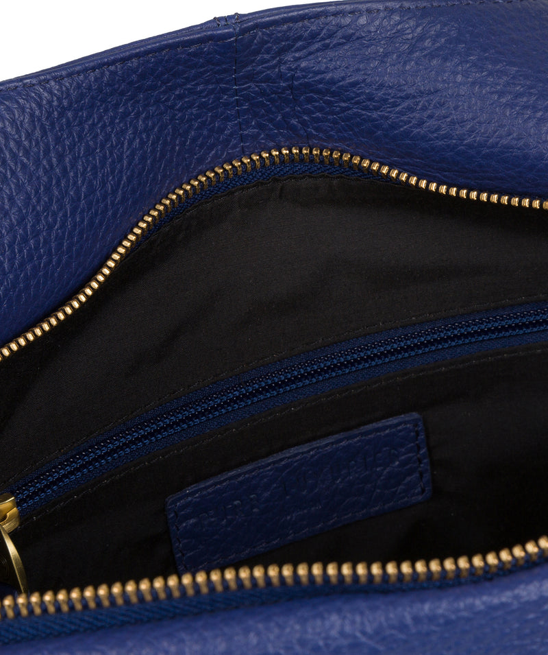 'Alina' Navy Leather Tote Bag image 5