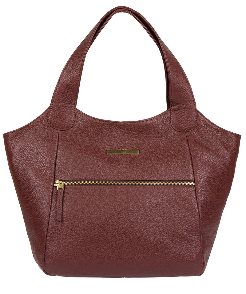 'Alina' Port Leather Tote Bag image 1