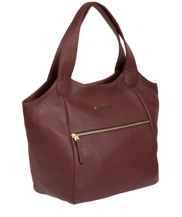 'Alina' Port Leather Tote Bag image 3