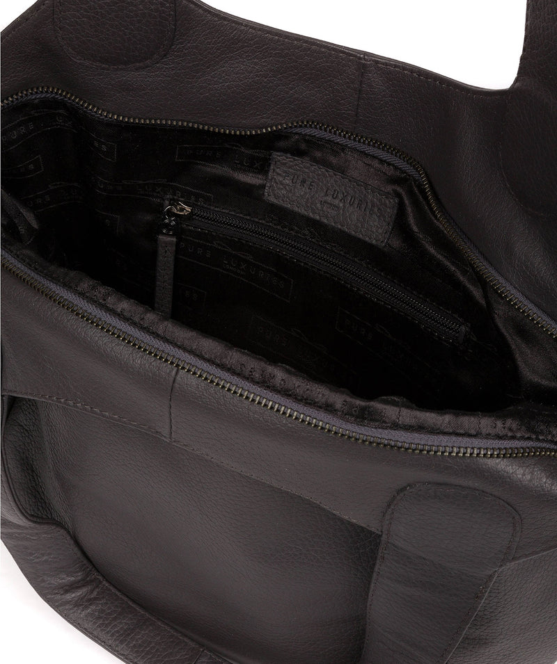 'Alina' Slate Leather Tote Bag image 4
