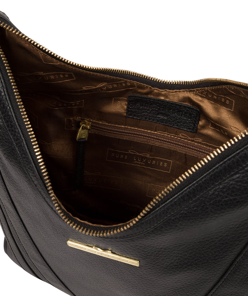 'Claire' Black Leather Shoulder Bag image 4