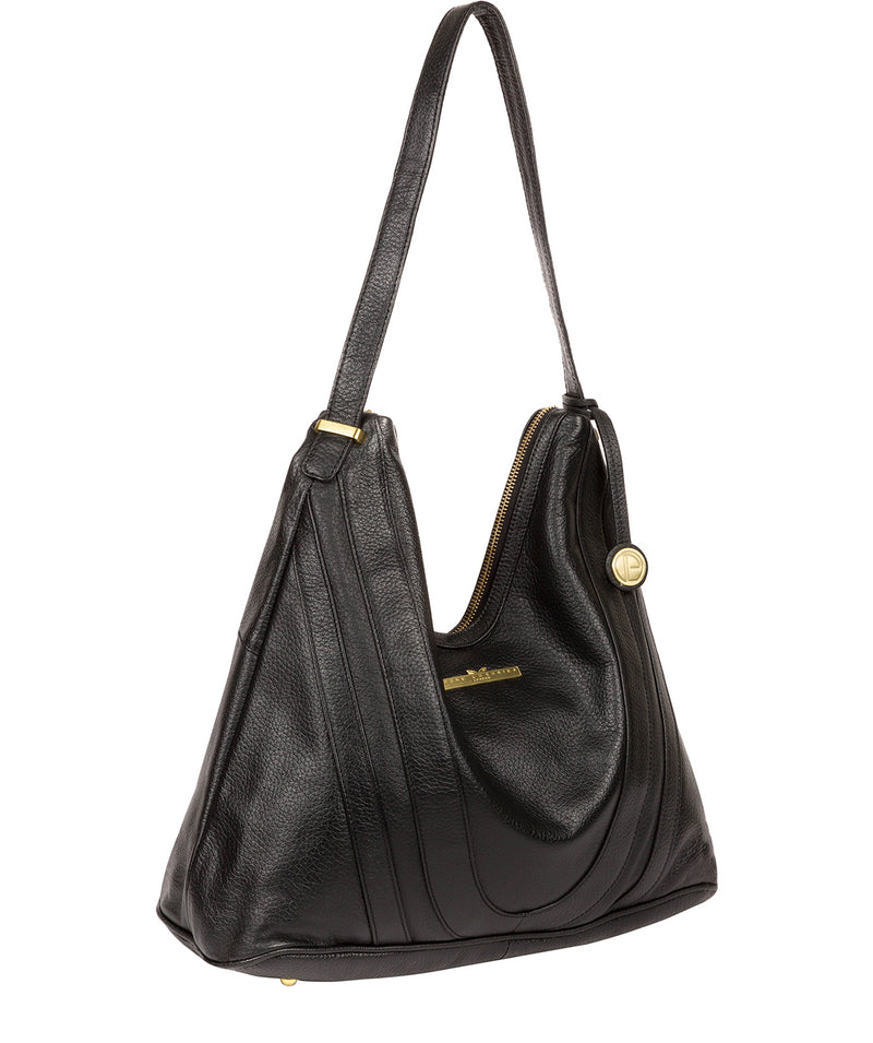 'Claire' Black Leather Shoulder Bag image 5