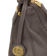 'Claire' Grey Leather Shoulder Bag