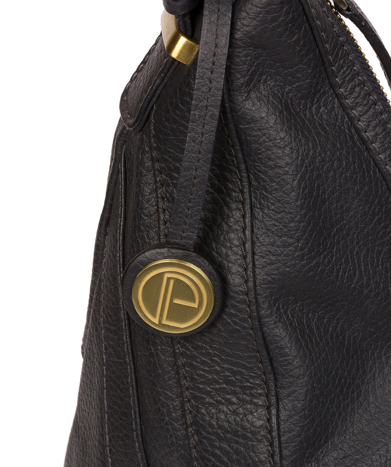 'Claire' Navy Leather Shoulder Bag image 6