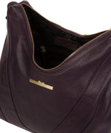 'Claire' Plum Leather Shoulder Bag