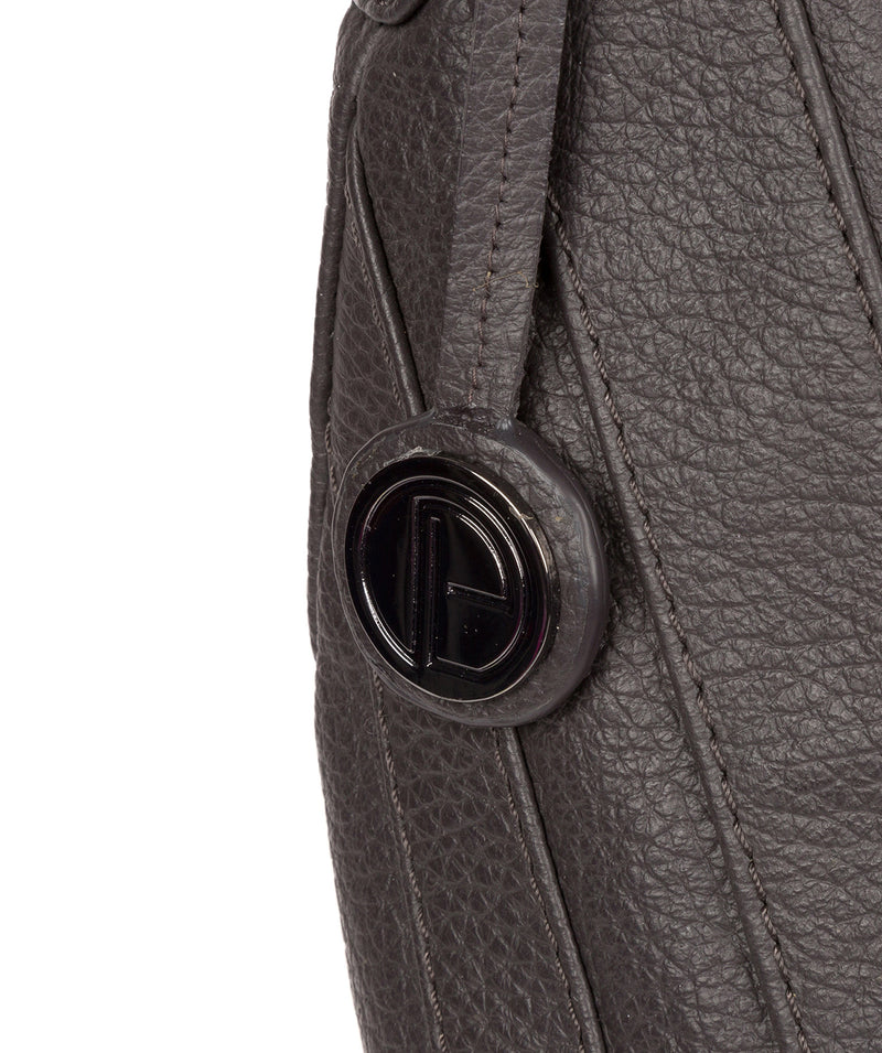 'Claire' Slate Leather Shoulder Bag