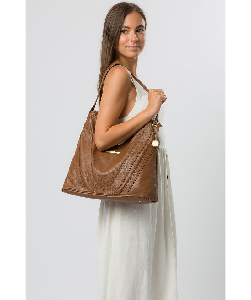 'Claire' Tan Leather Shoulder Bag image 2