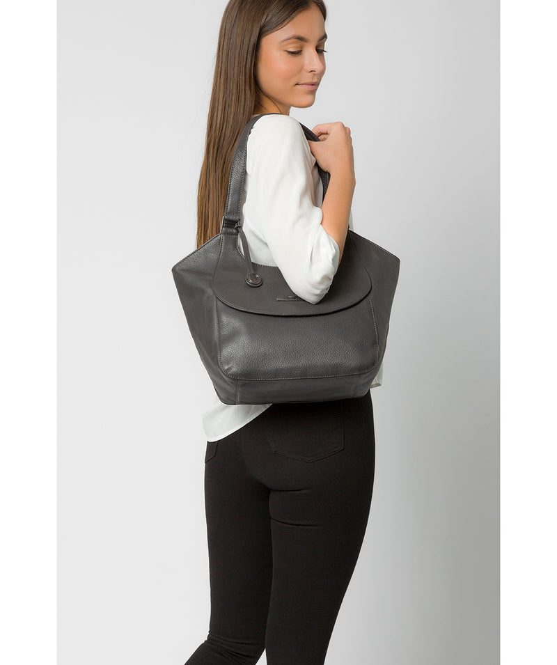 'Denisa' Slate Leather Tote Bag image 2