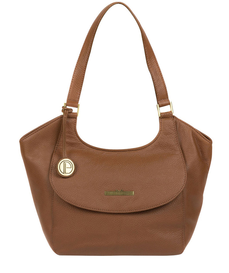 'Denisa' Tan Leather Tote Bag
