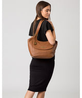 'Denisa' Tan Leather Tote Bag