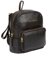 'Lois' Black Leather Backpack image 3