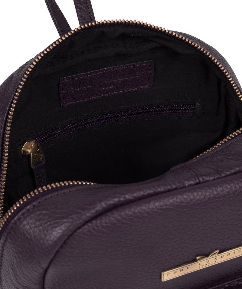 'Lois' Plum Leather Backpack image 5