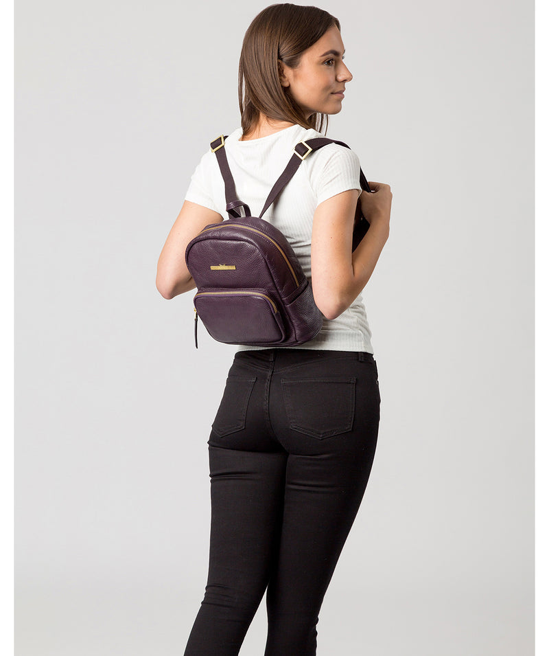 'Lois' Plum Leather Backpack image 2