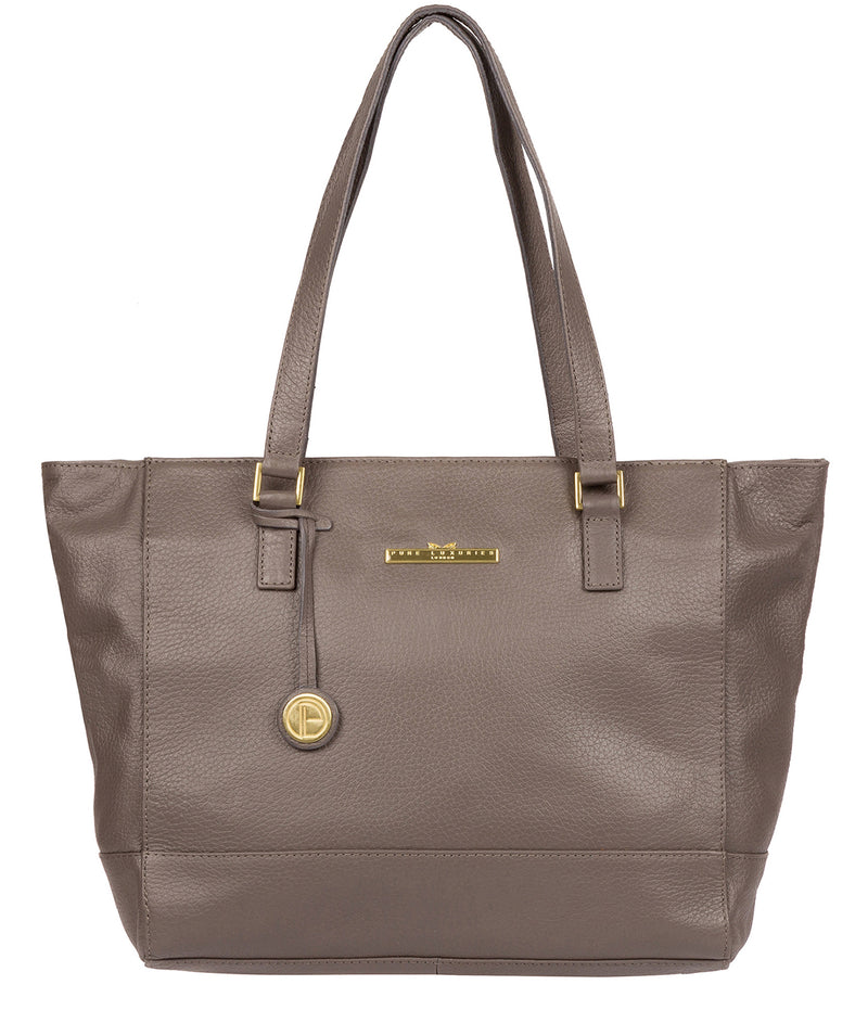 'Goldie' Grey Leather Tote Bag image 1