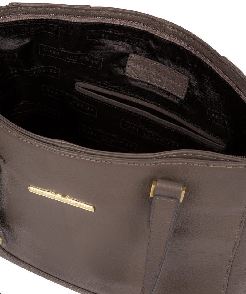 'Goldie' Grey Leather Tote Bag image 4